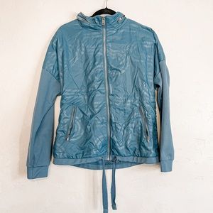 Adidas Teal Blue Hooded Jacket
